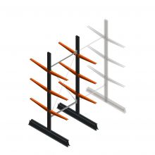 Leichtes Kragarmregal doppelseitig 2500x1000x600 mm (hxbxt) 3 Ebenen Anfangsregal