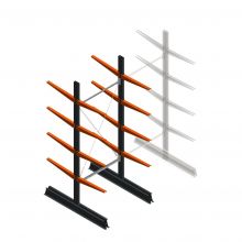 Leichtes Kragarmregal beidseitig 2500x1000x600 mm (hxbxt) 4 Ebenen Anfangsregal