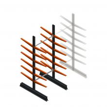 Leichtes doppelseitiges Kragarmregal 2500x1000x600 mm (hxbxt) 6 Ebenen Anfangsregal