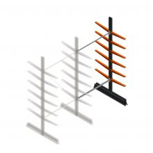 Leichtes Kragarmregal doppelseitig 2500x1250x500 mm (hxbxt) 6 Ebenen Anbauregal