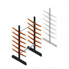 Leichte Kragarmregal doppelseitig 2500x1250x500 mm (hxbxt) 6 Ebenen Anfangsregal