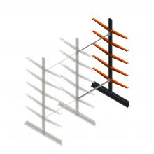 Leichte Kragarmregal doppelseitig 2500x1250x600 mm (hxbxt) 5 Ebenen Anbauregal