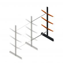 Leichtes Kragarmregal beidseitig 2500x1500x500 mm (hxbxt) 3 Ebenen Anbauregal