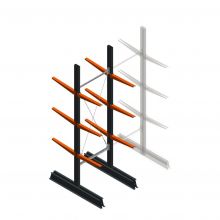 Leichtes Kragarmregal doppelseitig 2500x750x500 mm (hxbxt) 3 Ebenen Anfangsregal