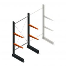 Leichtes Kragarmregal einseitig 2000x1000x600 mm (hxbxt) 2 Ebenen Anfangsregal