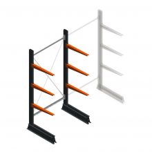 Leichte Kragarmregal einseitig 2000x1000x600 mm (hxbxt) 3 Ebenen Anfangsregal