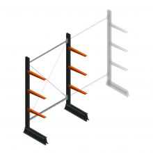 Leichte Kragarmregal einseitig 2000x1250x500 mm (hxbxt) 3 Ebenen Anfangsregal