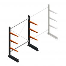 Leichtes Kragarmregal einseitig 2000x1500x600 mm (hxbxt) 3 Ebenen Anfangsregal