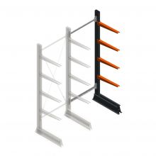 Leichtes einseitiges Kragarmregal 2000x750x500 mm (hxbxt) 4 Ebenen Anbauregal