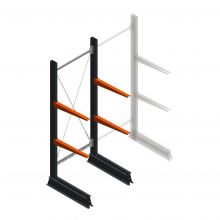 Leichte Kragarmregal einseitig 2000x750x600 mm (hxbxt) 2 Ebenen Anfangsregal