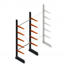 Leichtes Kragarmregal einseitig 2500x1000x500 mm (hxbxt) 5 Ebenen Anfangsregal