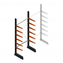 Leichtes Kragarmregal einseitig 2500x1000x500 mm (hxbxt) 6 Ebenen Anfangsregal