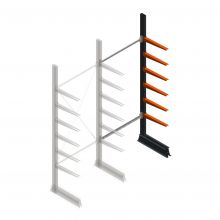 Leichtes Kragarmregal einseitig 2500x1000x500 mm (hxbxt) 6 Ebenen Anbauregal