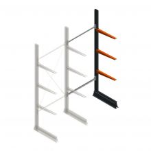 Leichte Kragarmregal einseitig 2500x1000x600 mm (hxbxt) 3 Ebenen Anbauregal