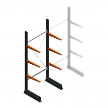 Leichtes Kragarmregal einseitig 2500x1000x600 mm (hxbxt) 3 Ebenen Anfangsregal