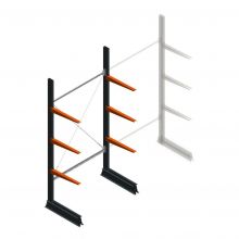 Leichtes Kragarmregal einseitig 2500x1250x600 mm (hxbxt) 3 Ebenen Anfangsregal