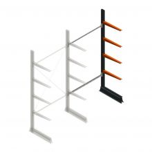 Leichtes einseitiges Kragarmregal 2500x1250x600 mm (hxbxt) 4 Ebenen Anbauregal