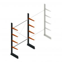 Leichtes Kragarmregal einseitig 2500x1500x500 mm (hxbxt) 4 Ebenen Anfangsregal