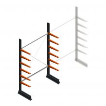 Leichtes, einseitiges Kragarmregal 2500x1500x500 mm (hxbxt) 6 Ebenen Anfangsregal