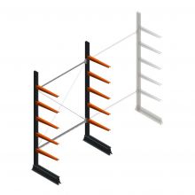 Leichtes Kragarmregal einseitig 2500x1500x600 mm (hxbxt) 5 Ebenen Anfangsregal