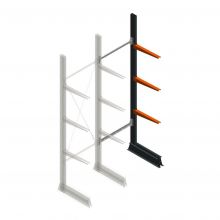 Leichte Kragarmregal einseitig 2500x750x500 mm (hxbxt) 3 Ebenen Anbauregal