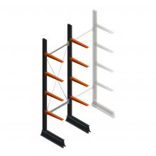 Leichtes Kragarmregal einseitig 2500x750x500 mm (hxbxt) 4 Ebenen Anfangsregal