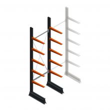 Leichtes Kragarmregal einseitig 2500x750x500 mm (hxbxt) 5 Ebenen Anfangsregal