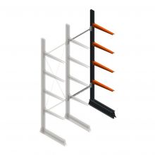 Leichtes Kragarmregal einseitig 2500x750x600 mm (hxbxt) 4 Ebenen Anbauregal