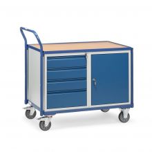 Leichter Werkstattwagen 300 kg mit 1 Schrank und 4 Schubladen 1000x600 mm