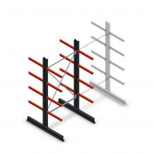 Medium Kragarmregal beidseitig 2500x1250x600 mm (hxbxt) 4 Ebenen Anfangsregal