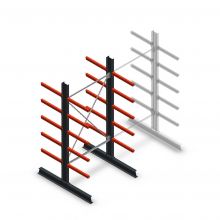 Medium Kragarmregal doppelseitig 2500x1250x600 mm (hxbxt) 5 Ebenen Anfangsregal