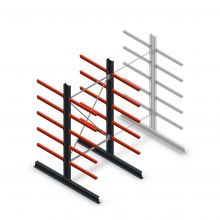 Medium Kragarmregal doppelseitig 2500x1250x800 mm (hxbxt) 5 Ebenen Anfangsregal