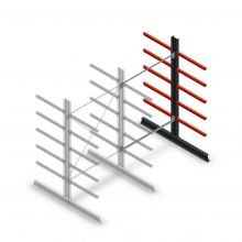 Medium Kragarmregal doppelseitig 2500x1500x800 mm (hxbxt) 5 Ebenen Anbauregal