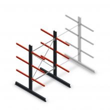 Medium Kragarmregal doppelseitig 2500x1500x800 mm (hxbxt) 3 Ebenen Anfangsregal