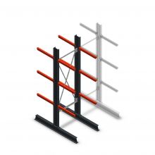 Medium Kragarmregal doppelseitig 2500x750x600 mm (hxbxt) 3 Ebenen Anfangsregal