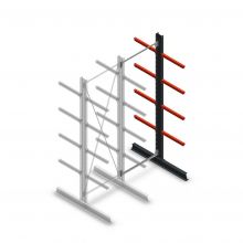 Medium Kragarmregal doppelseitig 3000x1000x600 mm (hxbxt) 4 Ebenen Anbauregal