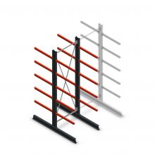 Medium Kragarmregal doppelseitig 3000x1000x800 mm (hxbxt) 5 Ebenen Anfangsregal