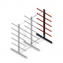 Medium Kragarmregal beidseitig 3000x1500x800 mm (hxbxt) 5 Ebenen Anbauregal