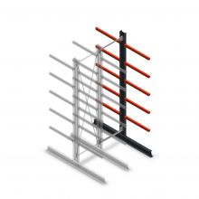 Medium Kragarmregal beidseitig 3000x750x800 mm (hxbxt) 5 Ebenen Anbauregal