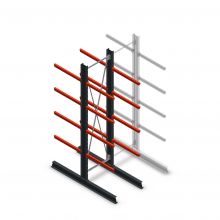 Medium Kragarmregal doppelseitig 3000x750x800 mm (hxbxt) 4 Ebenen Anfangsregal