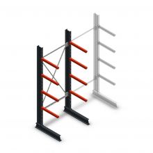 Medium Kragarmregal einseitig 2500x1000x600 mm (hxbxt) 4 Ebenen Anfangsregal