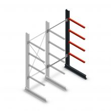 Medium Kragarmregal einseitig 2500x1000x800 mm (hxbxt) 4 Ebenen Anbauregal