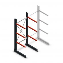 Medium Kragarmregal einseitig 2500x1000x800 mm (hxbxt) 3 Ebenen Anfangsregal