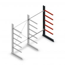 Medium Kragarmregal einseitig 2500x1500x800 mm (hxbxt) 5 Ebenen Anbauregal