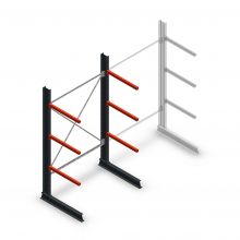 Medium Kragarmregal einseitig 2500x1500x800 mm (hxbxt) 3 Ebenen Anfangsregal