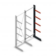 Medium Kragarmregal einseitig 3000x1000x600 mm (hxbxt) 4 Ebenen Anbauregal