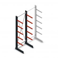 Medium Kragarmregal einseitig 3000x1000x600 mm (hxbxt) 5 Ebenen Anfangsregal