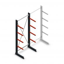 Medium Kragarmregal einseitig 3000x1250x600 mm (hxbxt) 4 Ebenen Anfangsregal