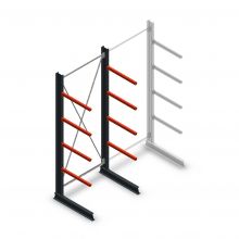 Medium Kragarmregal einseitig 3000x1250x800 mm (hxbxt) 4 Ebenen Anfangsregal