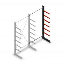 Medium Kragarmregal einseitig 3000x1500x600 mm (hxbxt) 6 Ebenen Anbauregal